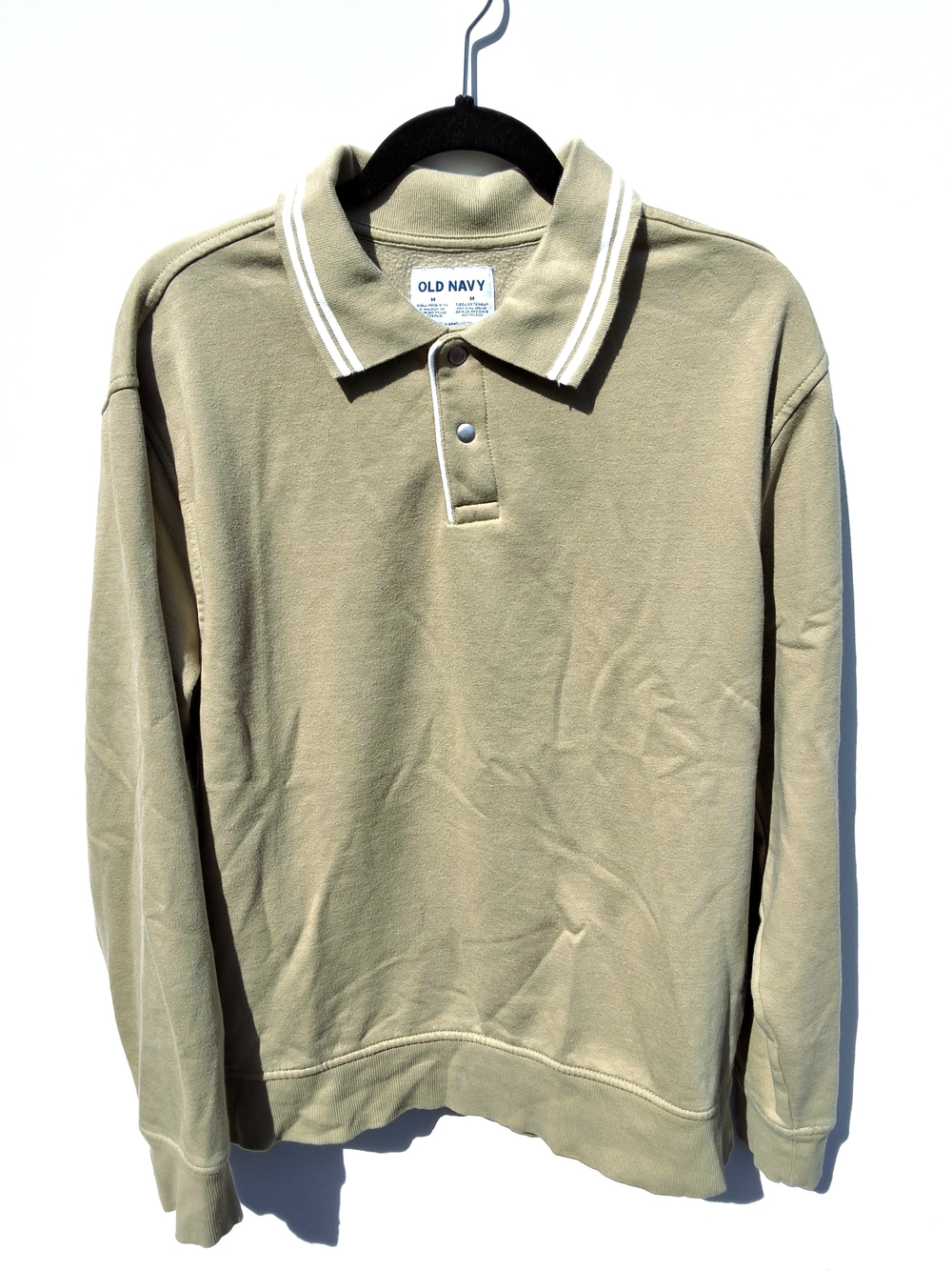 Old Navy Loose Fleece Polo Sweater - Olive Green (Size M)